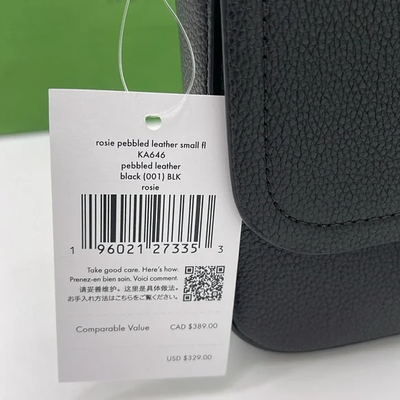 KATE SPADE Rosie Pebble Leather Small Flap Crossbody Black NWT - Picture 5 of 16